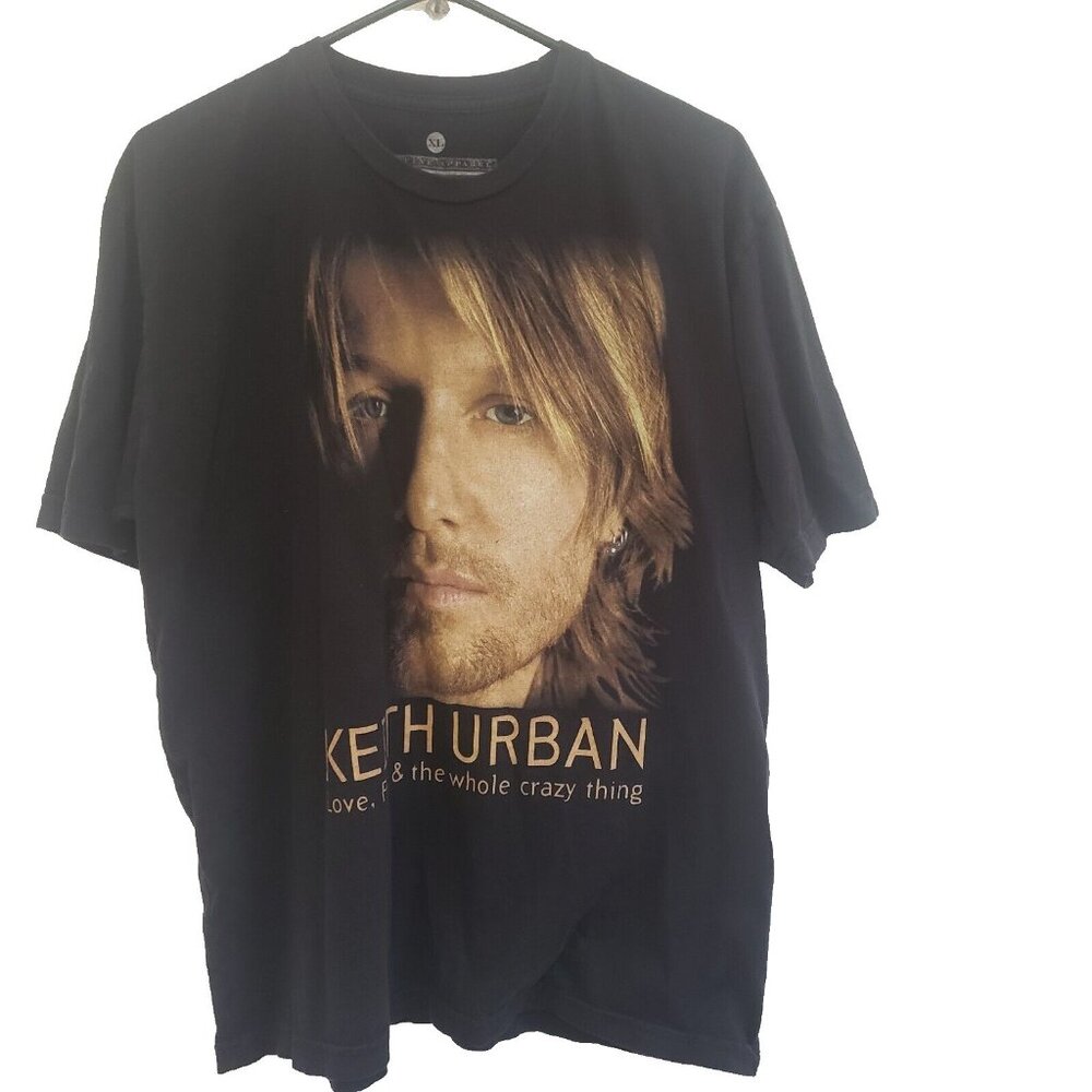 Keith Urban Love Pain The Whole Crazy Thing 2007 Tour Men's XL T-Shirt Hank Evie